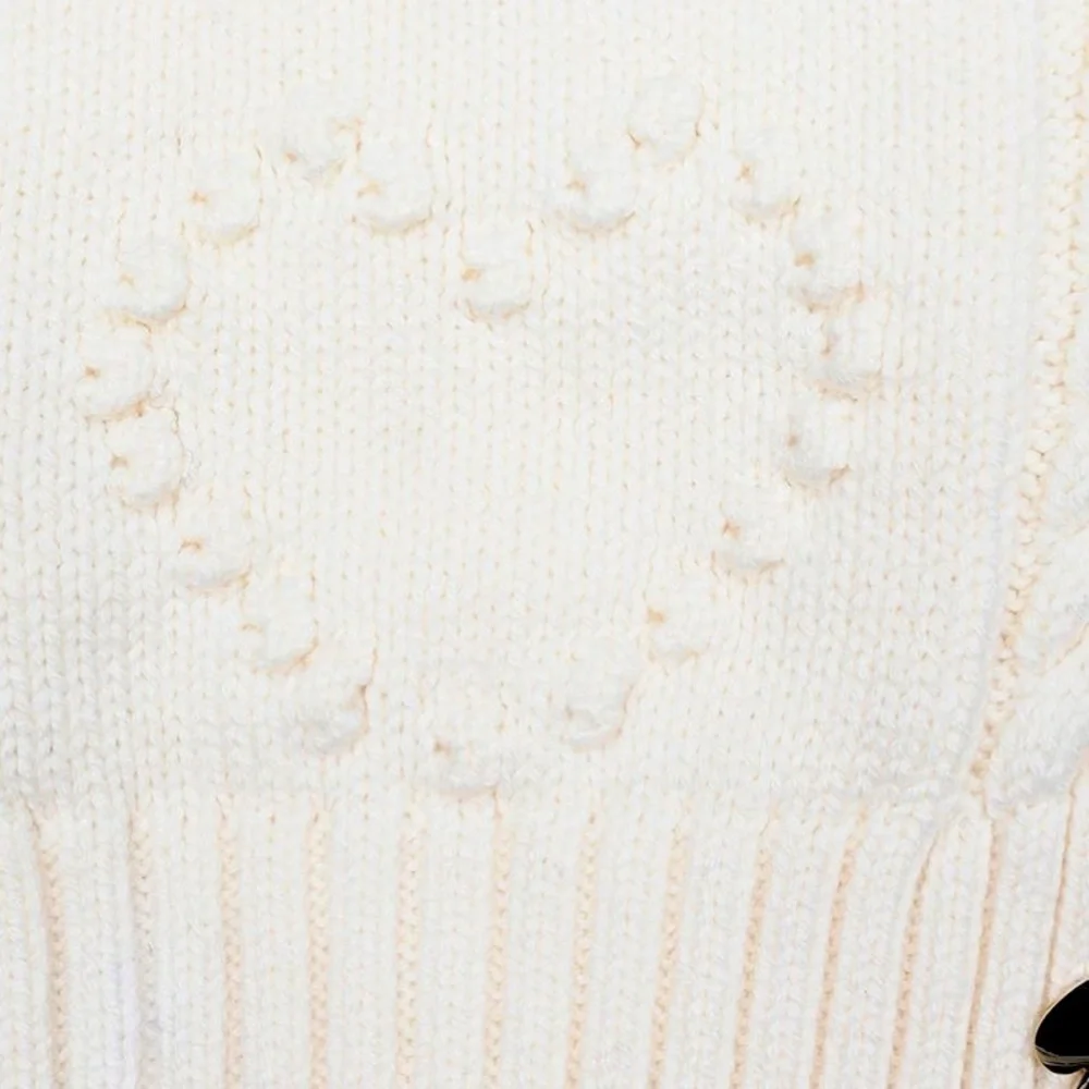 kate spade new york Cream Cable Knit Heart Bobble Scarf Sustainably Sorted NWT